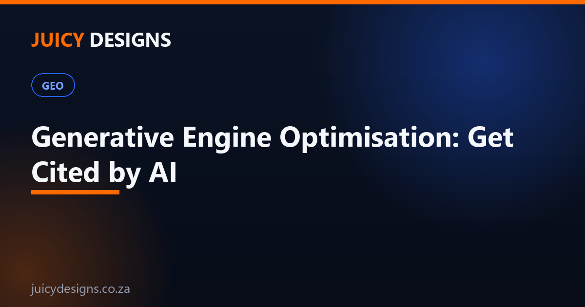 Generative engine optimisation (GEO) and AI search optimisation South Africa