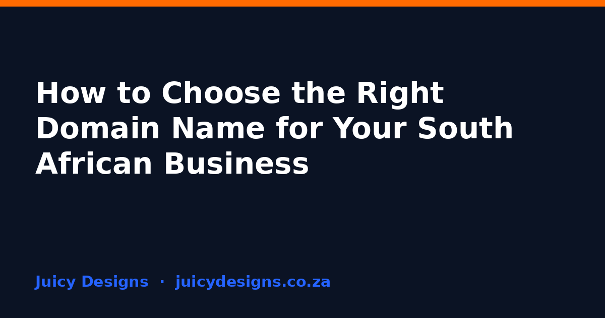 How to Choose the Right Domain Name for Your South African Business, Juicy Designs