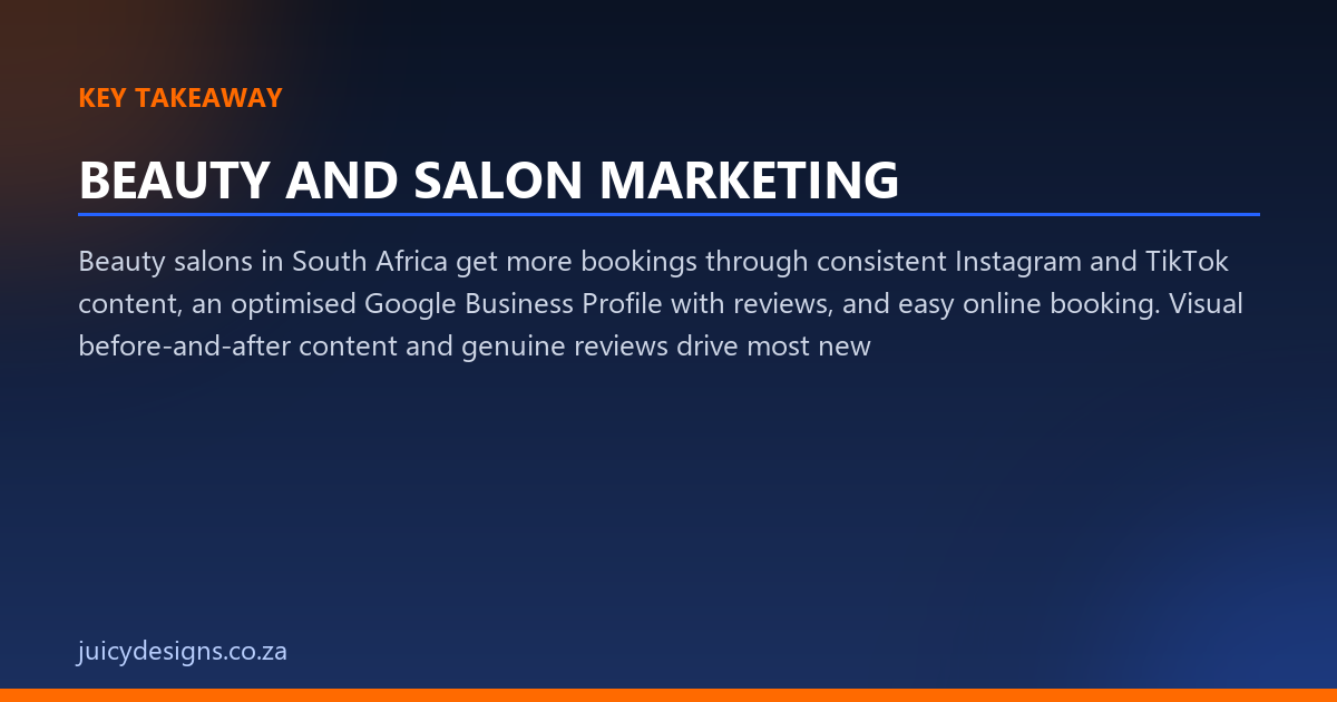 BEAUTY AND SALON MARKETING key takeaway, Juicy Designs