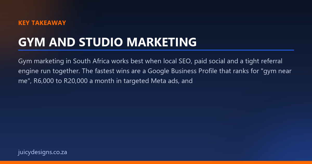 GYM AND STUDIO MARKETING key takeaway, Juicy Designs
