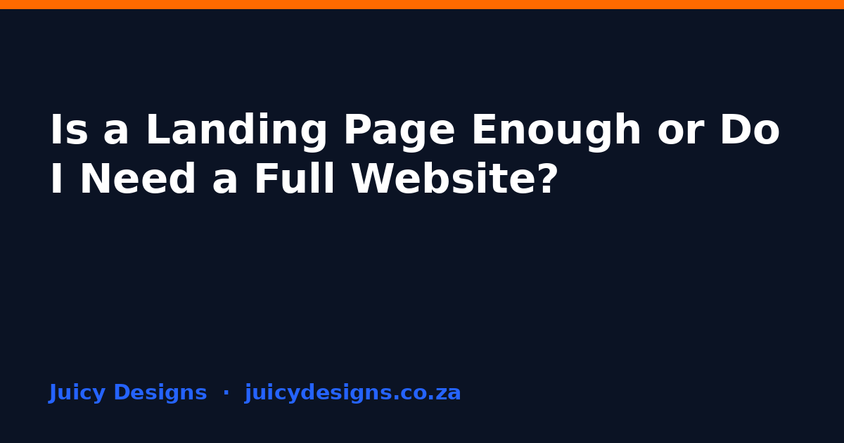 Is a Landing Page Enough or Do I Need a Full Website?, Juicy Designs