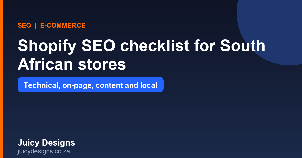 Shopify SEO checklist for South African stores