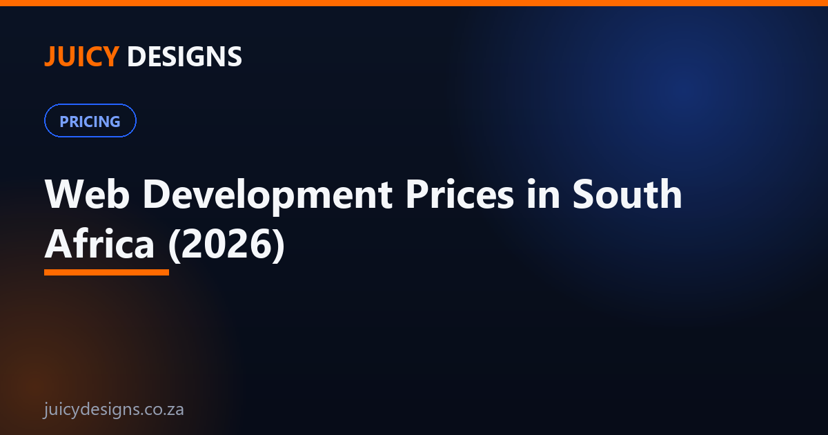Web development prices South Africa breakdown
