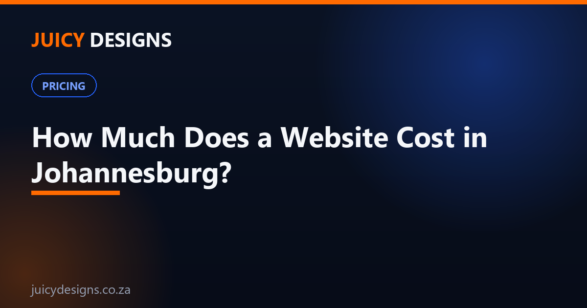 Website cost Johannesburg breakdown